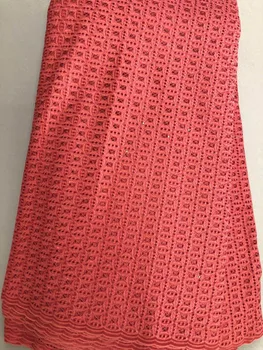 

Polish Cotton Swiss Lace Fabric Latest Design African Swiss Voile Lace Fabric In Switzerland Nigerian Lace Fabrics FLL3798 RED