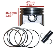 LiFan, ZongShen, Loncin, Bashan CG250 комплект поршней для двигателя с водяным охлаждением, 67 мм Диаметр поршня комплект, включать поршневый, кольцо, штифт, зажим