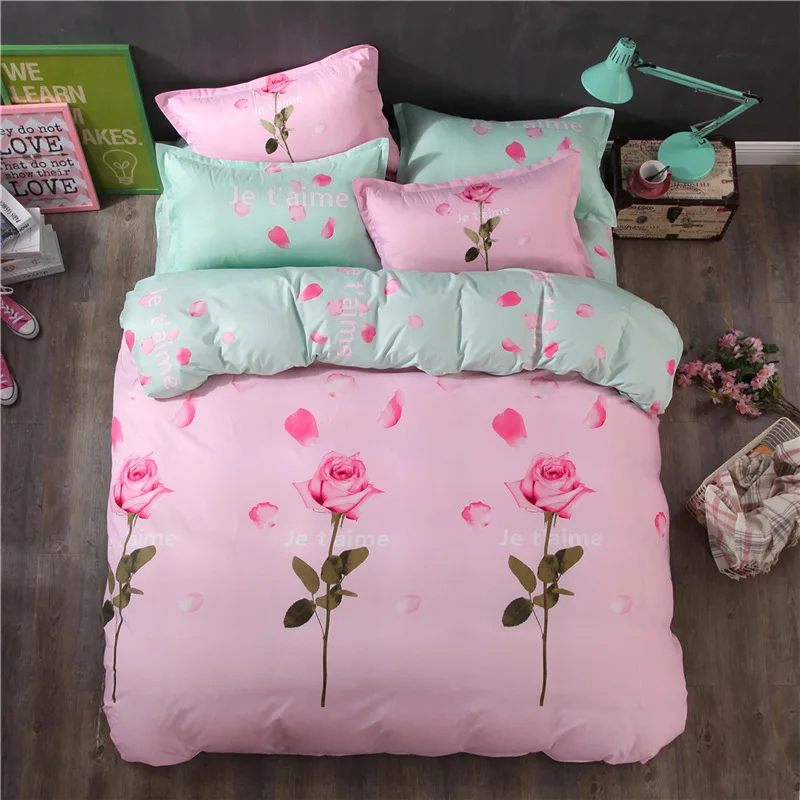 Classic Blossom 3/4 pcs Bedding Set Duvet Cover Plaid Bed Linen Kids Bedclothes Single Double Twin Queen Size 1.8m 2.0m Bedsheet | Дом и сад