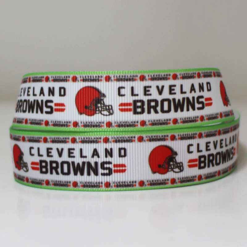 50yards 7/8&quot 1&quot 1.5&quot 2&quot 3&quot 22mm 25mm 38mm 50mm 75mm football team printed grosgrain ribbon for party gift decoration headband |