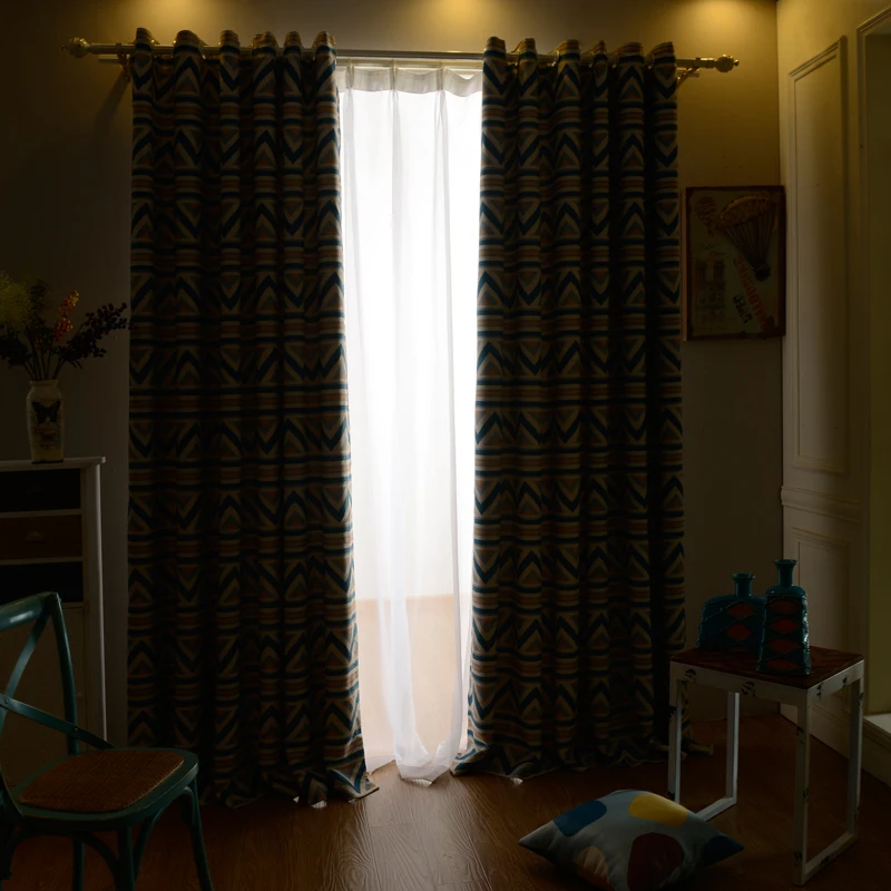 1 шт. синий полосатый отпечатано затемненные шторы для гостиной современные окна гостиной-шторы для детей шторы для детей