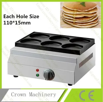

Non-stick 220v Commercial Use 11cm Pancake Maker Machine Baker; Electric 6 holes egg hamburger cake machine