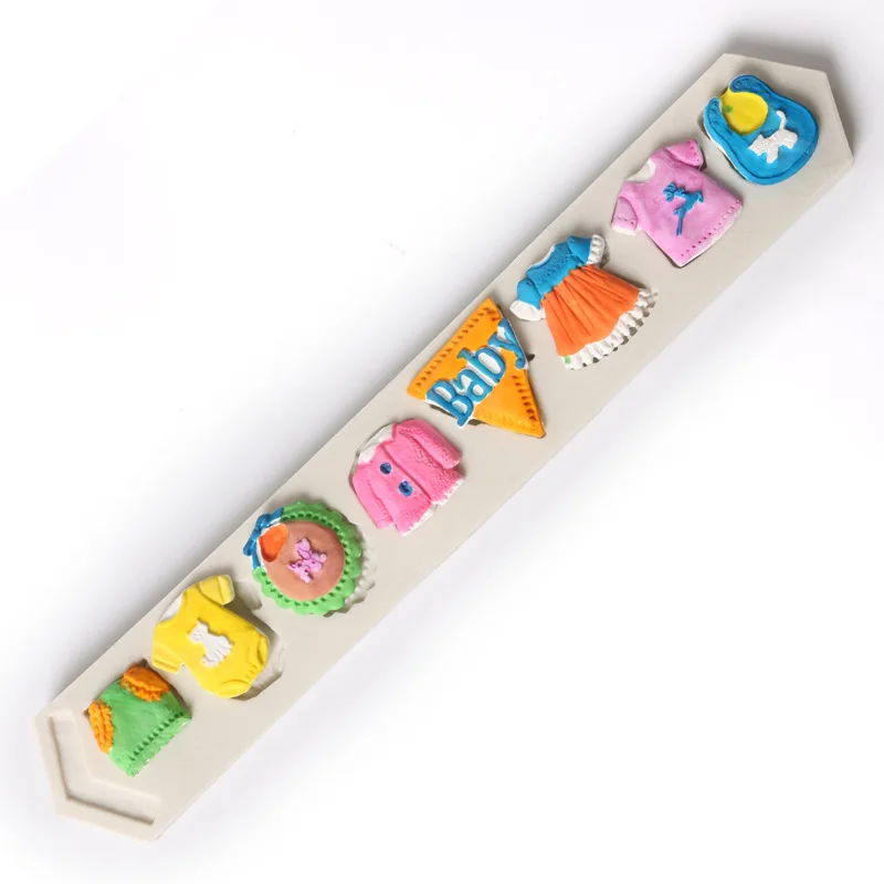 New 3D Baby Clothes Pants DIY Silicone Mould Fondant Cake Decorating Mold for Chocolate Mold Baking Tools 02