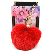New Fashion Fluffy Faux Rex Rabbit Fur Pom Pom Heart Ball Keychain Woman Bag Pearl Charms Keyring Man Car Key Ring Chain Trinket New Fashion Fluffy Faux Rex Rabbit Fur Pom Pom Heart Ball Keychain Woman Bag Pearl Charms Keyring Man Car Key Ring Chain Trinket