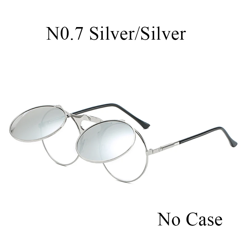 Круглые Солнцезащитные очки в готическом стиле стимпанк, мужские и женские, фирменный дизайн, Ретро стиль, панк стиль, солнцезащитные очки, женские очки Oculos gafas - Цвет линз: N0.7
