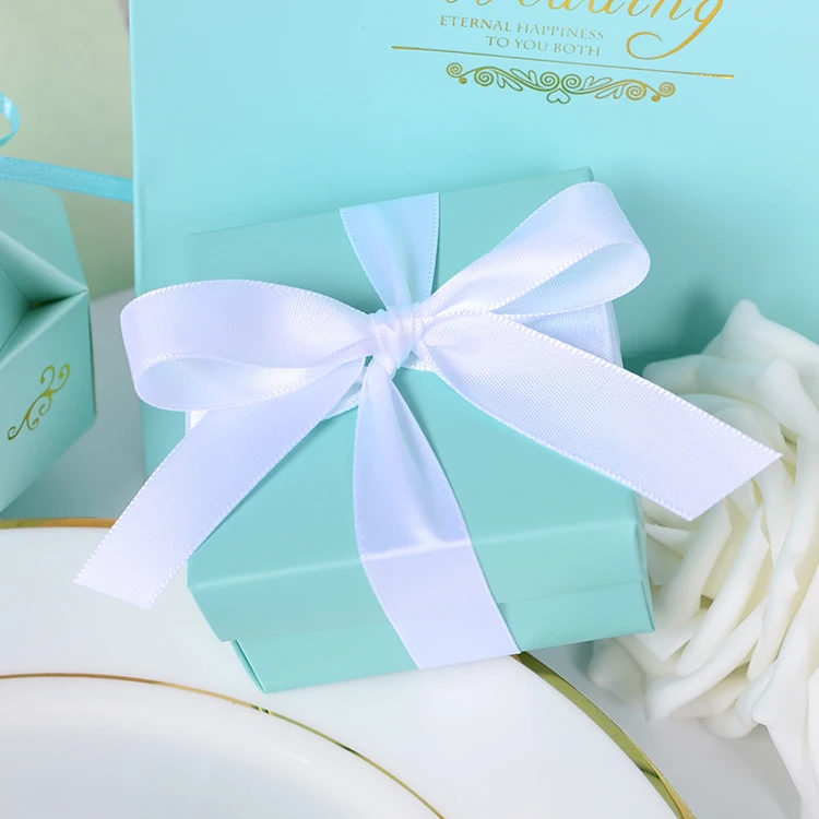 30 шт./лот Новинка 6,5*6,5*3,8 см креативная Подарочная коробка личность Tiffany, голубая, для конфет коробки вечерние свадебные украшения