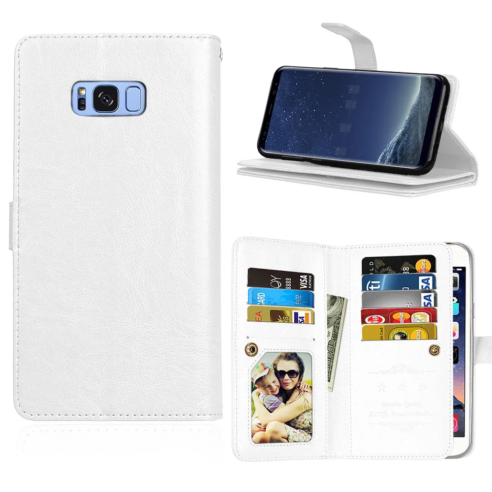 White Для samsung s8 Plus Ретро 2 в 1 настоящий флип-кошелек чехол для телефона Роскошный ультра-тонкий флип-стенд из искусственной кожи чехол для samsung s8 plus - Цвет: White
