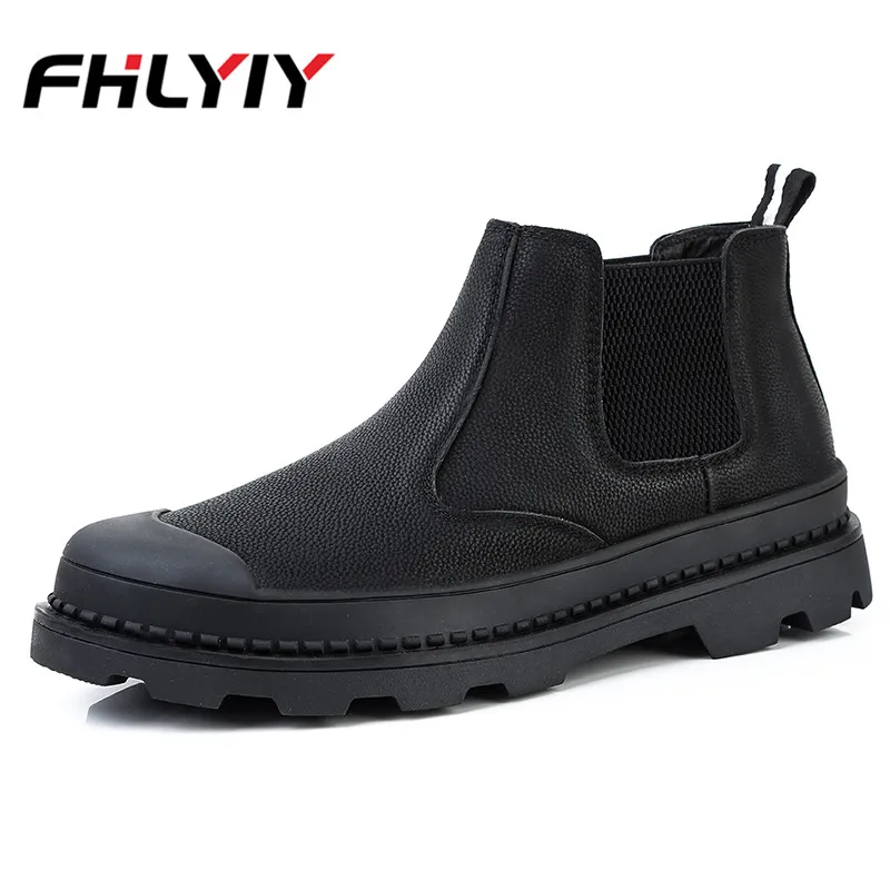

Big Size Men Shoes Chelsea Boots Autumn Winter Mens Boots Slip on Office Zapatos De Hombre Botas Plush or Not Plush Shoes Men