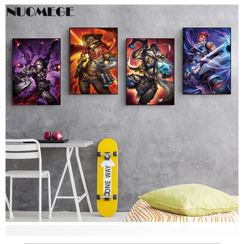 NUOMEGE Overwatchs игровой постер для художественного оформления настенные картины