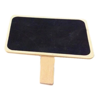 

50Pcs/Lot Mini Chalkboard Wood Message Rectangle Slate Clip Cute Special Gift Small Wooden Clip Wooden Blackboard Clip Paper C
