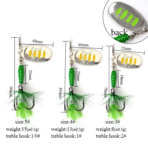 FTK 1 шт., металлическая рыболовная приманка 8,5 г, 13 г, 15 г, блесна, блесна, приманка для окуня, жесткая приманка с пером, тройные Крючки, рыболовные снасти для ловли щуки - Цвет: 005