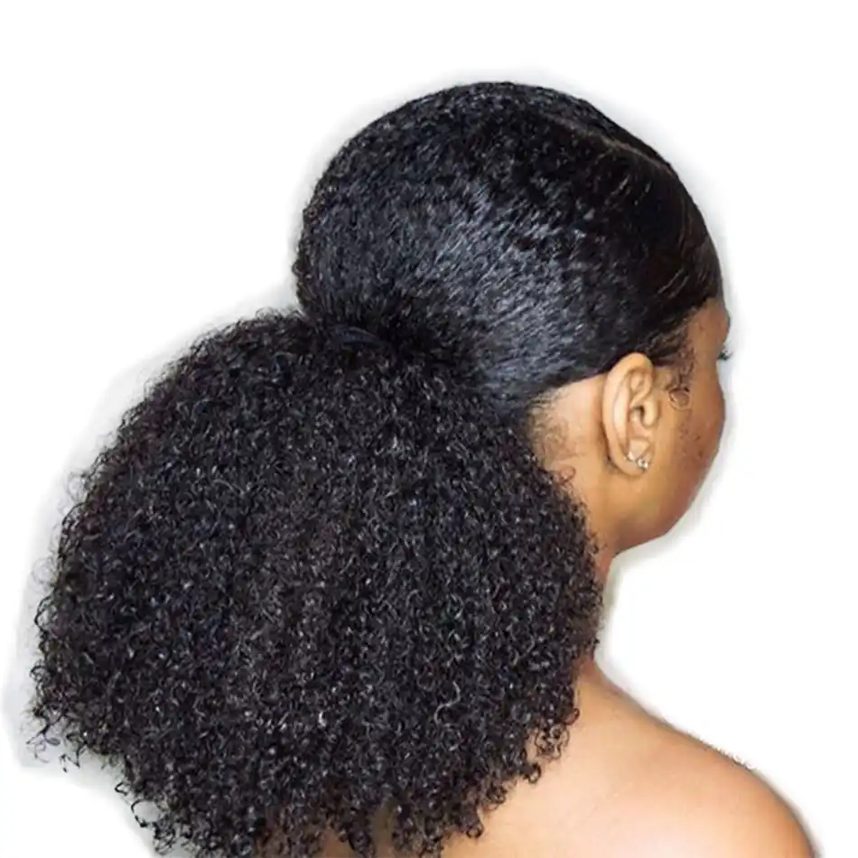 human hair ponytail drawstring