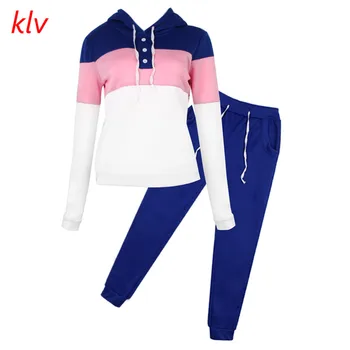

2Pcs Fashion Women Casual Elastic Waist Print Tracksuit Hoodie Sweatshirt Sweater Pants Jogger Outfits Set new