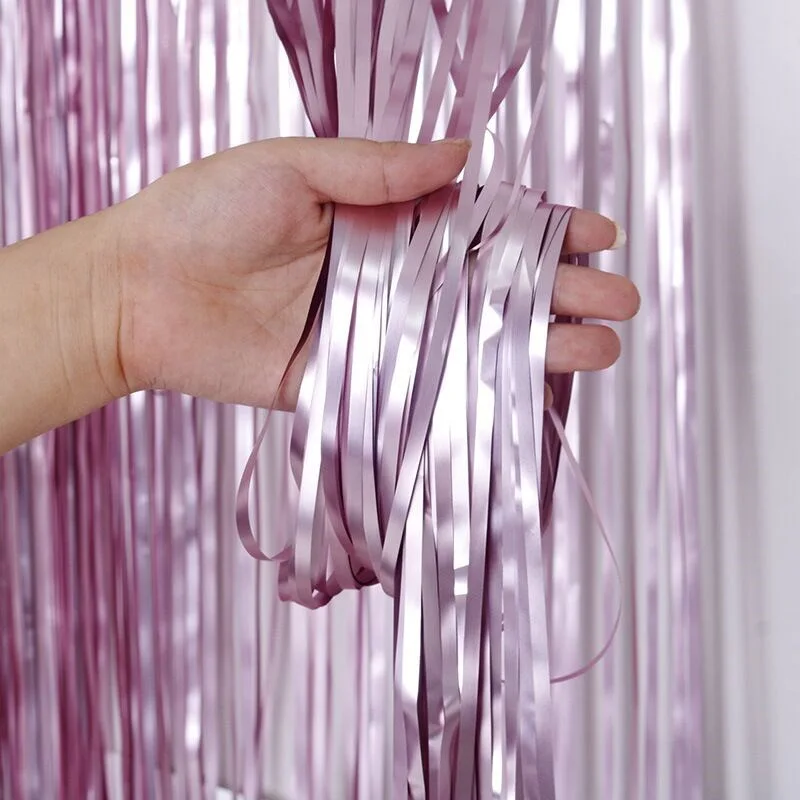 

1 set 1x2m Matte Gold Sliver Metallic Foil Fringe Shiny Rain Curtain Decor Wedding Decor Photography Background Supplies Drapes
