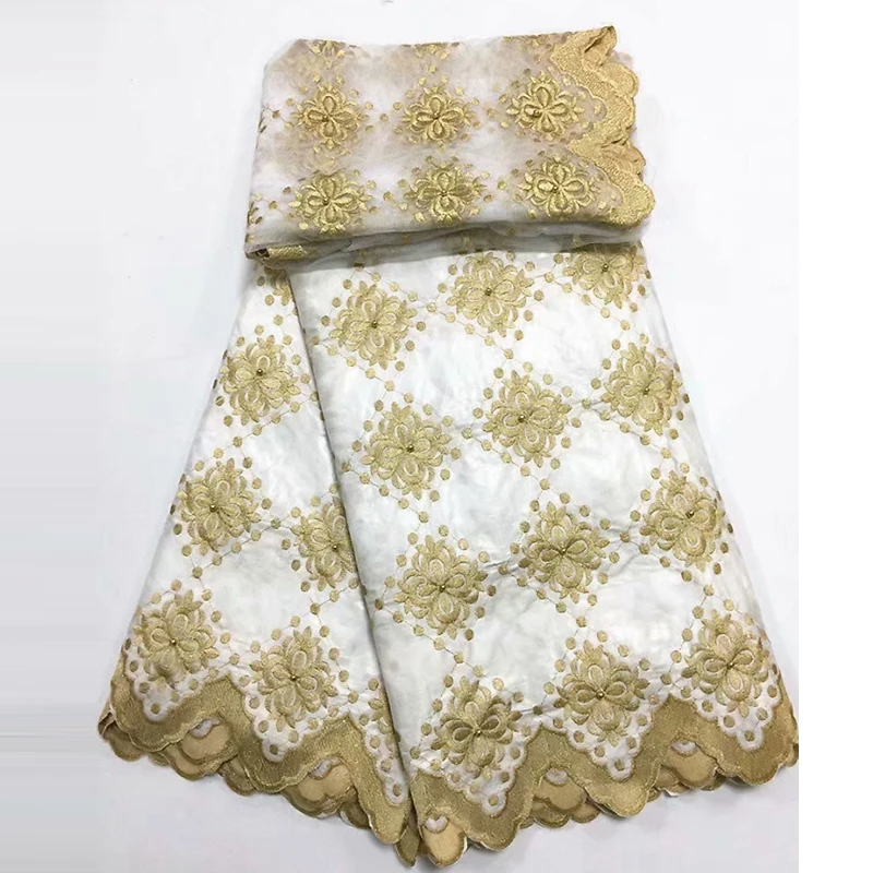 white jacquard brocade fabric africain bazin riche getzner 2018 cotton with beads 7yards/lot | Дом и сад