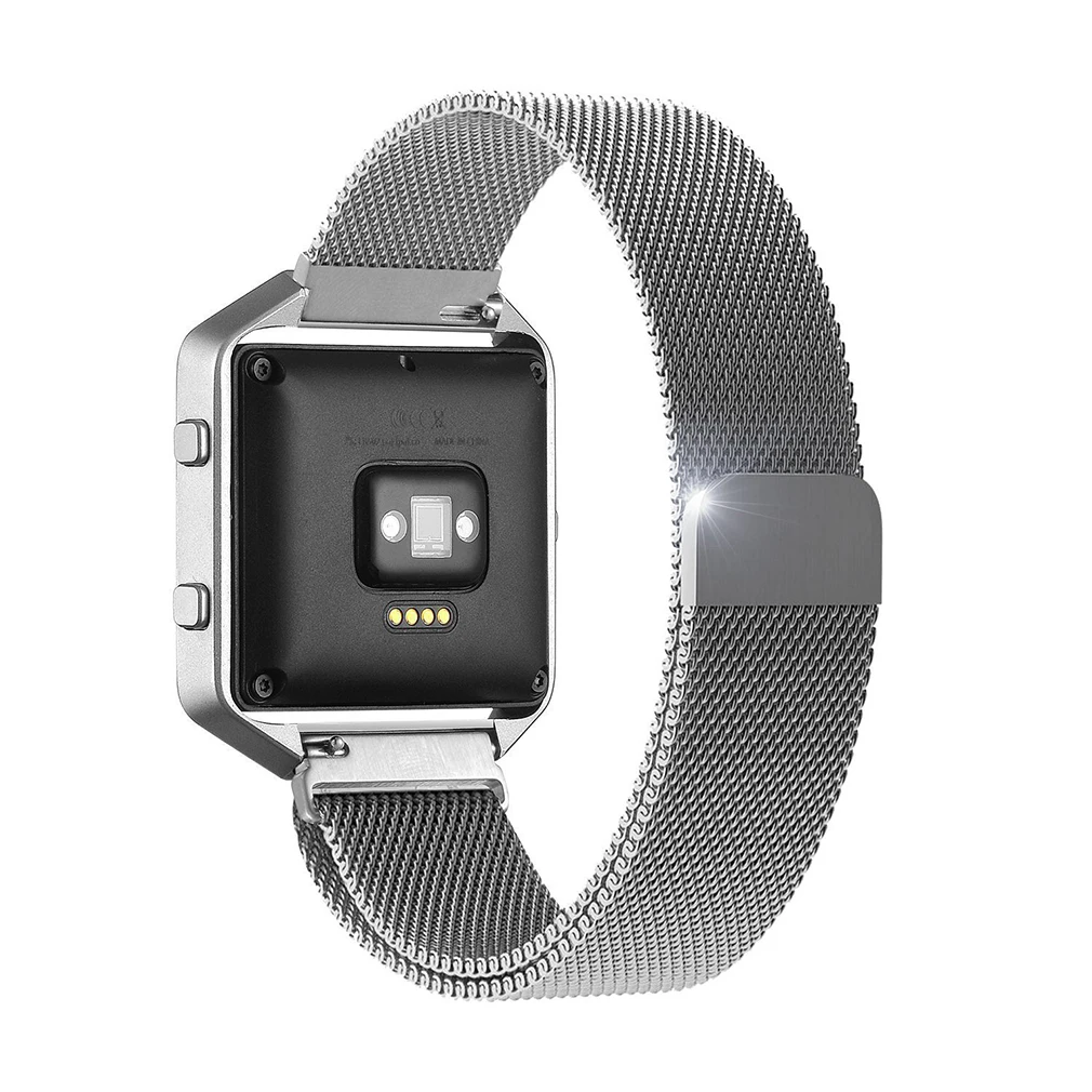 

Milanese Stainless Steel Solid Wire Mesh Magnetic Loop Watchband For Fitbit Blaze Watch Adjusted Interlock Clasp Watch Strap