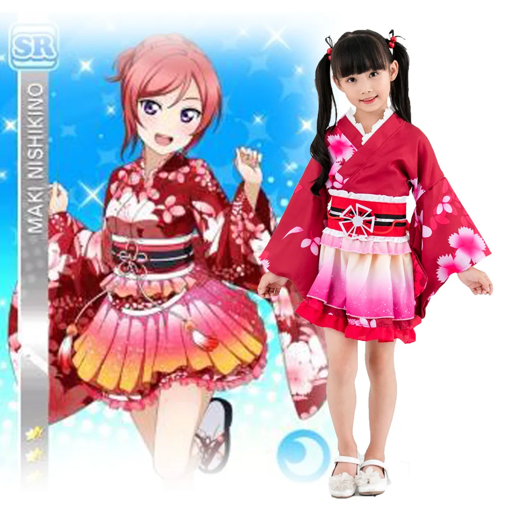 Детский карнавальный костюм для девочек LoveLive Sonoda Umi кимоно Love Live Nishikino Maki Honoka Eli