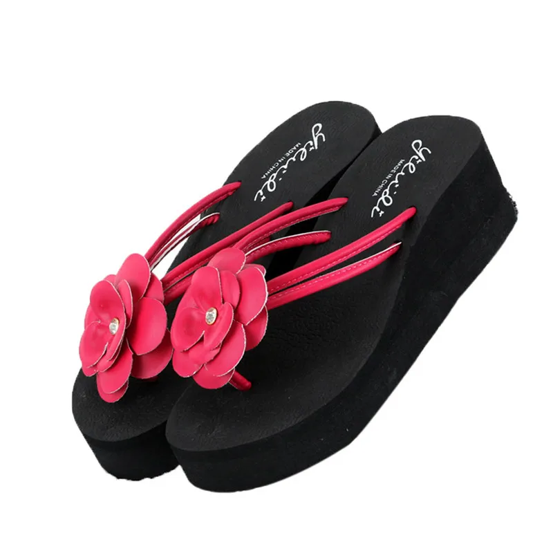 

Summer Women Platform Bath Slippers Wedge Beach Slope Flops Beach Slippers Shoes Casual Comfortable Platform Shoes Zapatos
