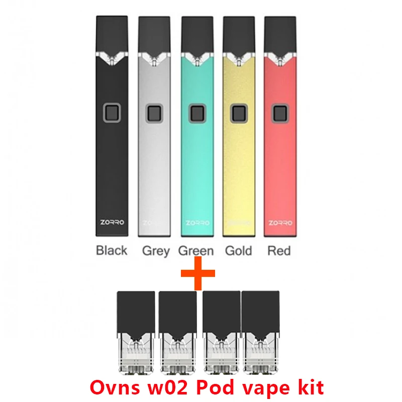 

Original Ovns W02 Vape Pod Kit with built-in 250mAh battery & 0.7ml cartridge Pod Vape Pen Kit vs justfog minifit