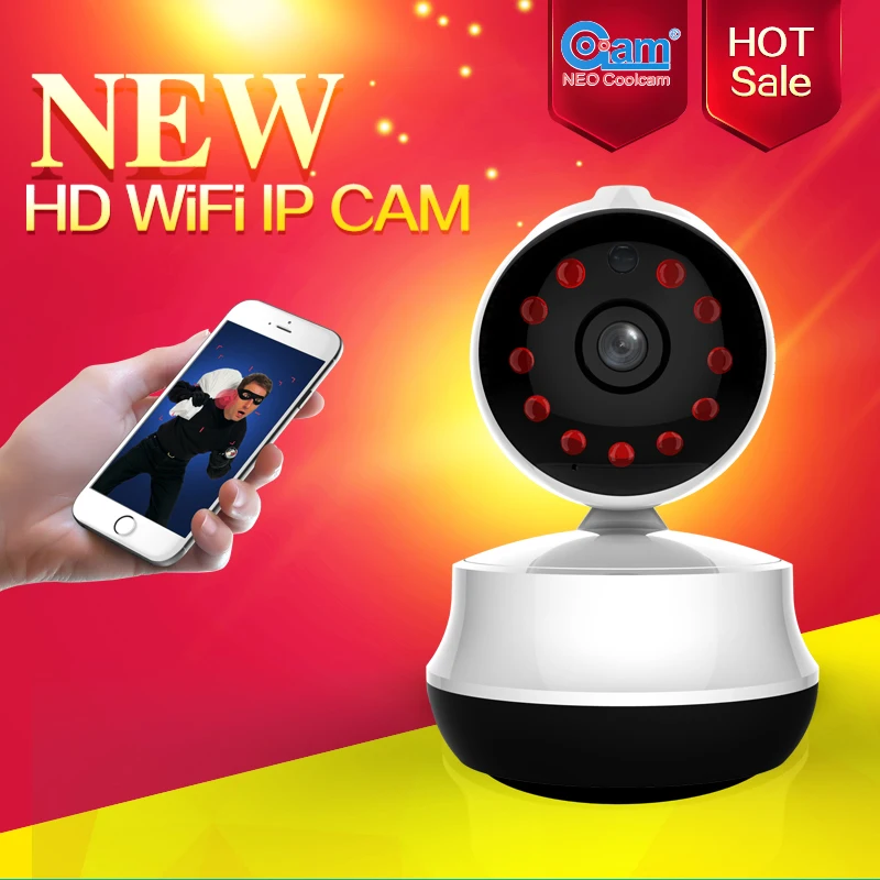 

NEO Coolcam NIP-61GE Mini 720P wifi ip camera, Wireless P2P CCTV Network camera and Support TF card, baby monitor and Free APP