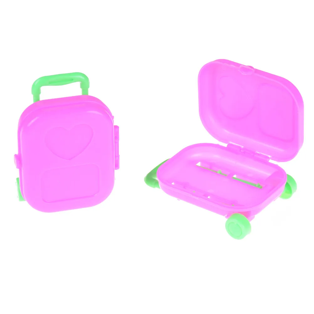 1 шт пластиковый 3D дорожный поезд чемодан багаж для куклы Барби игрушка для детей игровой дом розовый