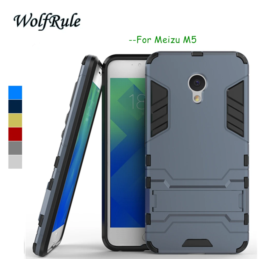 Meizu M5 Phone Case Mini Cover 5.2&quot WolfRule Silicone + Plastic For Meilan 5 Holder Fundas | Мобильные телефоны и