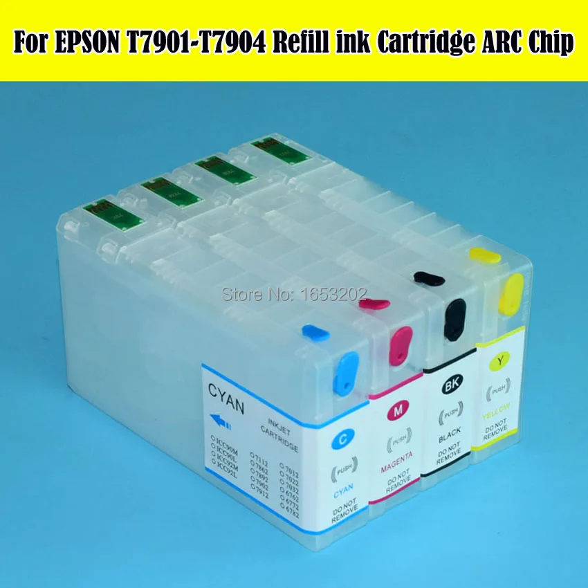 Картридж T7901 T7904/T790 790 для Epson WorkFore 5110/5190/5620/5690 с чипами ARC 4 цвета/комплект|ink