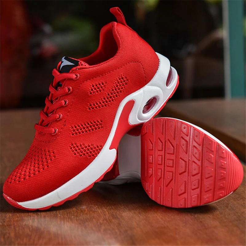 

2018 Hot Women flat breathable shoes thick soles tenis feminino Women summer new mesh air cushion damping parallel casual shoes