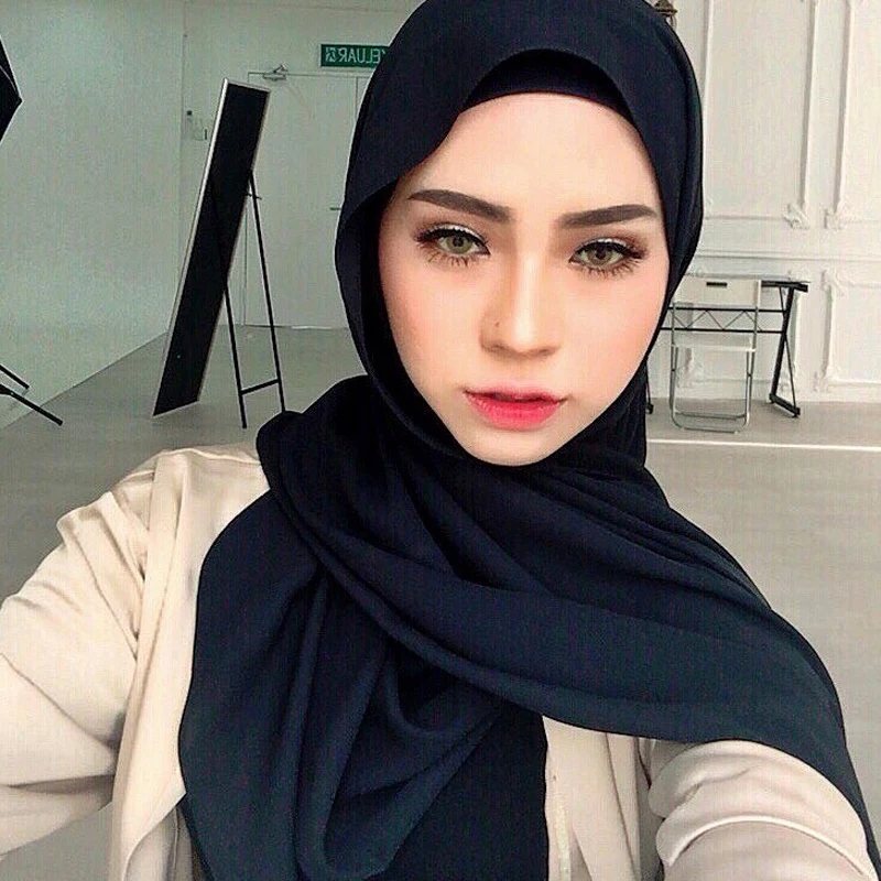 Роскошная шифоновая мусульманская шаль, шарф, мягкая простая накидка, исламский тюрбан, женский шарф musulman хиджаб