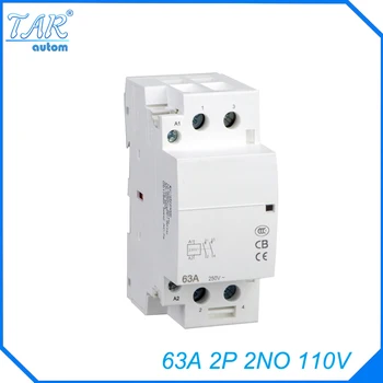 

Din rail household AC contactor 63A 110V 2NO Household contact module Din Rail Modular contactor
