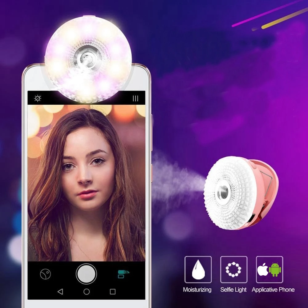 Phone Camera Selfie Flash Light Mini Facial Water Replenishing