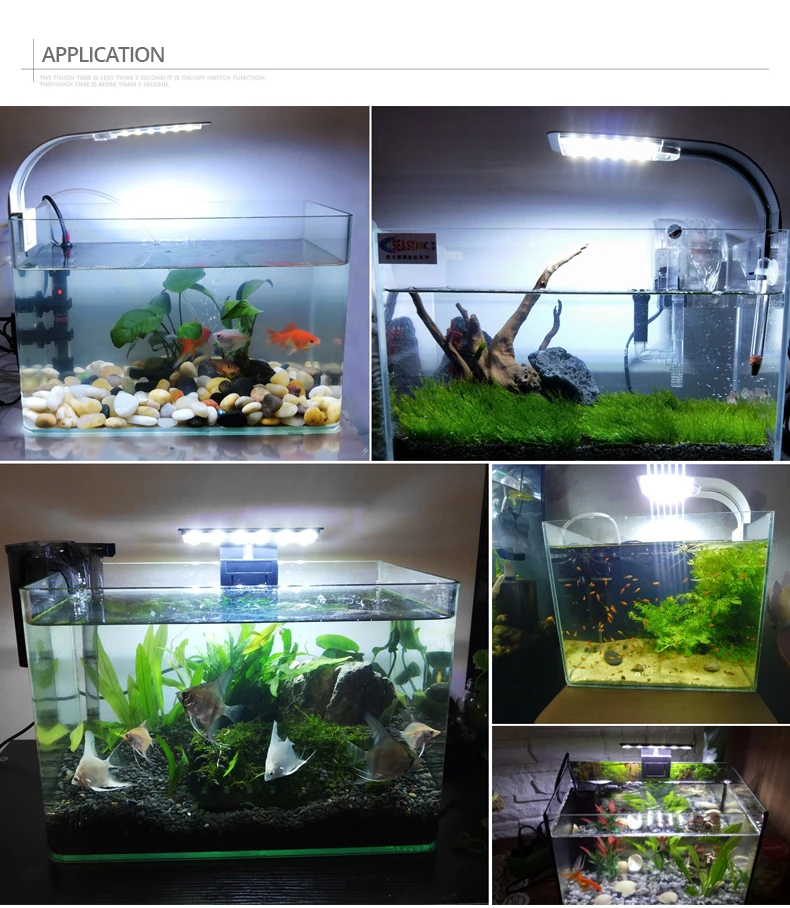 LED Aquarium Fish Tank Light Clip-on 5W/10W/15W LED Plants Grow Lights Aquatic Freshwater Aquarium Lamps Waterproof 220V EU Plug