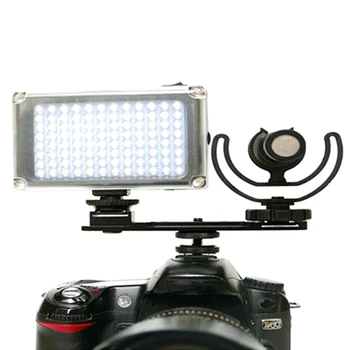 

Hot Shoe Extension Bar Mount Cold Shoe Extension Flash Bracket Dual Straight Mount Flash Bracket Fits Nikon Canon Sony Olympus