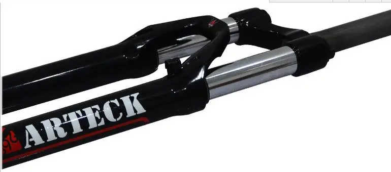 ARTECK Передняя вилка для горного велосипеда, 26 дюймов, 27,5 дюймов, амортизатор из магниевого сплава с пружинным замком, амортизатор из магниевого сплава