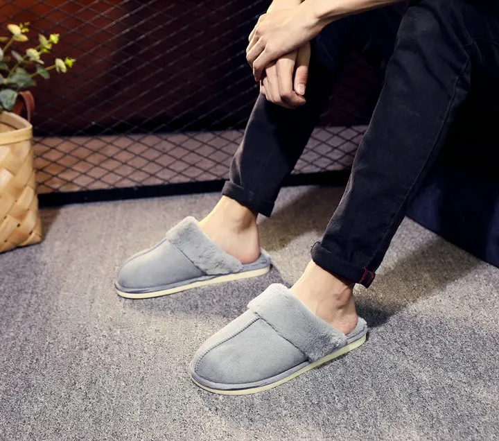 New Arrival Durable Home Slippers Unisex Micro Suede Upper Sheepskin Warm Comfortable Fur Plush Winter Slippers (5)