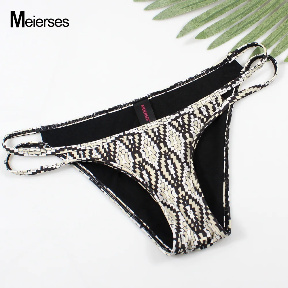 MEIERSES 10 Colors Sexy Women Swimwear Briefs Cut Out Side Low Waist Soft Bikini Separates For Ladies Swim Female Bikini Bottoms - Цвет: Snake Print