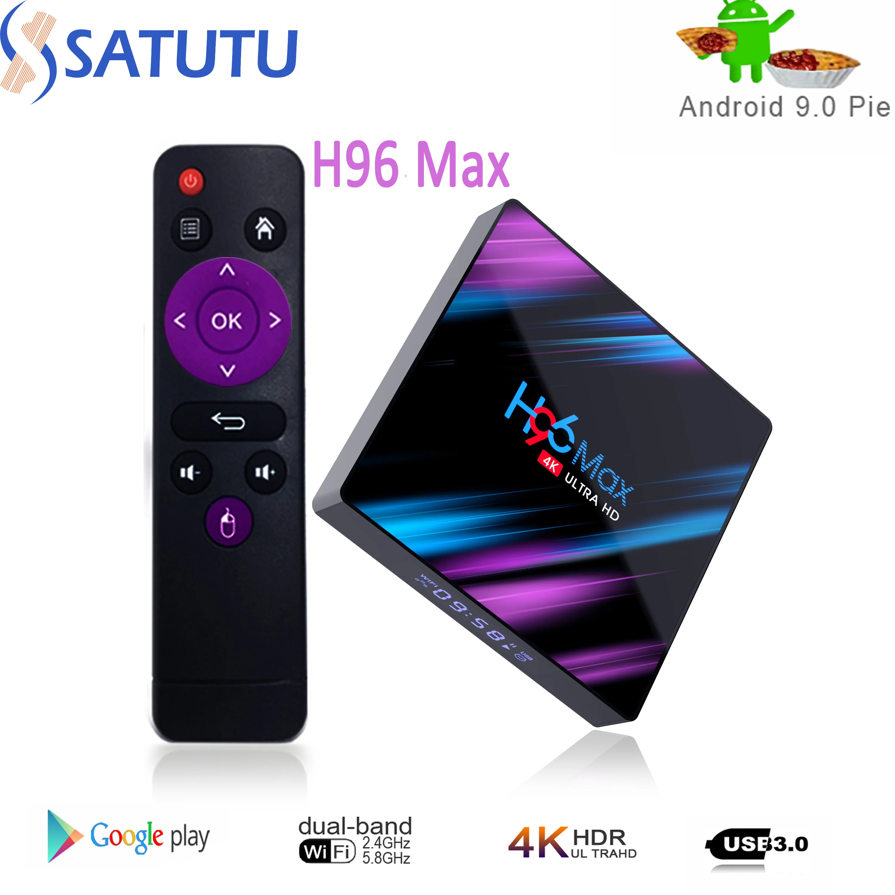 H96 MAX Smart Tv Box Android 9.0 Set Top Box 4K Mi ni Tv Box 4gb 32gb 64gb Quad Core media player Support IPTV PK X96 MINI HK1 M