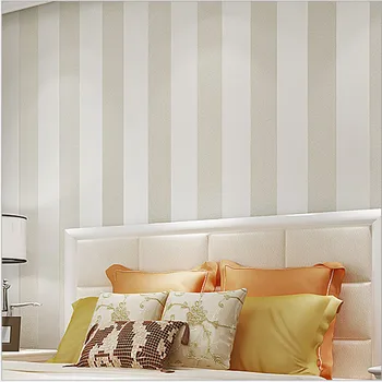 

Ligth Yellow Striped Non-woven Wallpapers Roll For Living Bedding Kids Room Embossed Wall Paper Wall Papel De Parede 10MX53CM