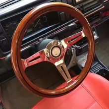 Дешево высокое качество 350 мм 35 см 14 дюймов Дерево Phoebe руль гоночный руль универсальный автомобиль настоящее дерево руль s