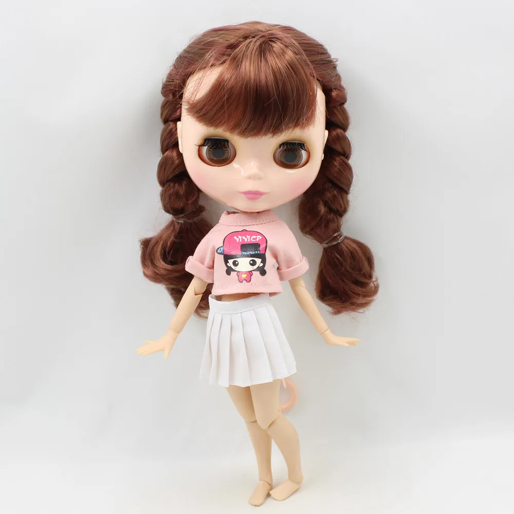 Blyth 1/6, кукольная одежда, белая юбка, розовая рубашка, милая Одежда для девочек, наряд ICY Licca