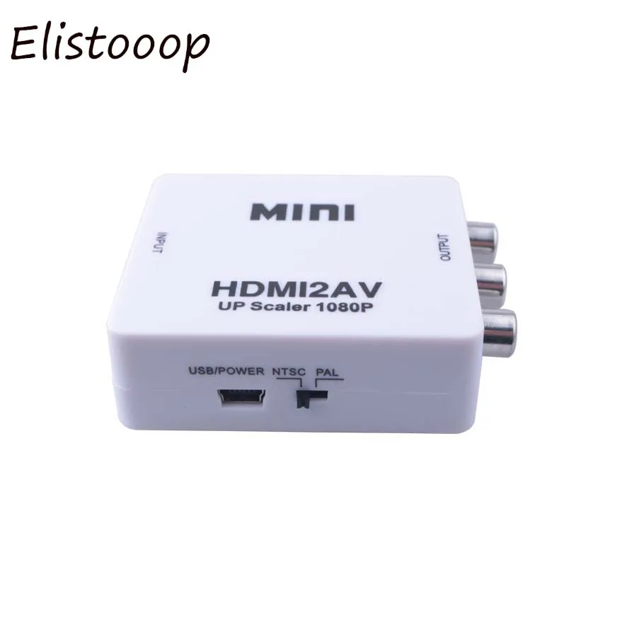 Elistooop HDMI2AV композитный скалер HDMI в RCA/AV/CVSB L/R адаптер для цифровой NTSC PAL выход 1080P DAC