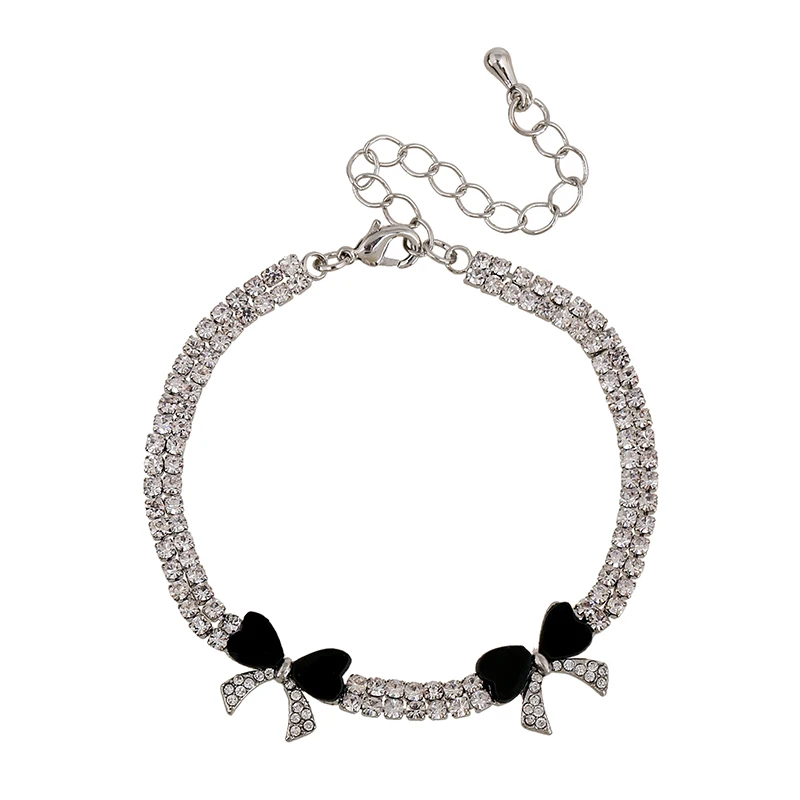 Bow Zircon Bracelet - Friendship Is Like A Bow, Adjustable Ribbon Bow