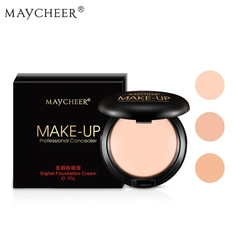

MAYCHEER 3 Colors Matte Foundation Cream Face Makeup Base Concealer Cake Women Facial Make up Brighten Smooth Cream Cosmetics