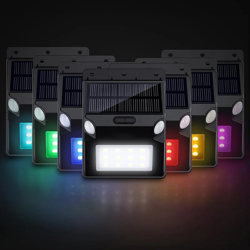 Уличный светодиодный RGB светильник на солнечной батарее лампа с двойным ИК
