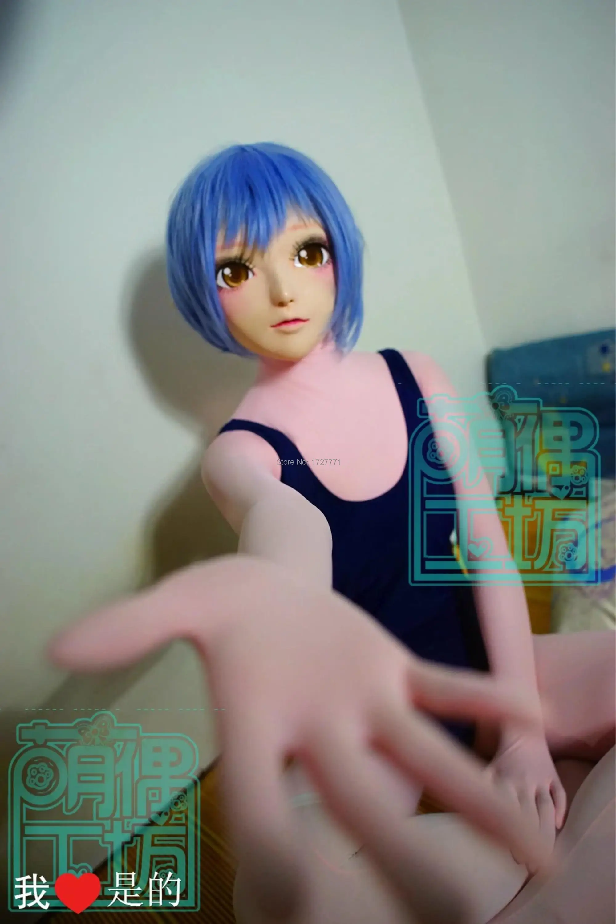 

(B-4) Super Quality Handmade Female Resin Half Face Mask Cosplay Japanese Anime Kigurumi Mask Crossdresser Doll