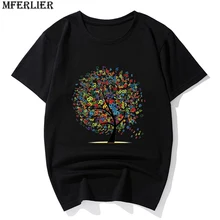 MFERLIER мужские летние Забавные футболки вдохновленные буквы размера плюс 6XL 7XL 8XL короткий рукав хипстер музыка животные творчество Футболка Красный