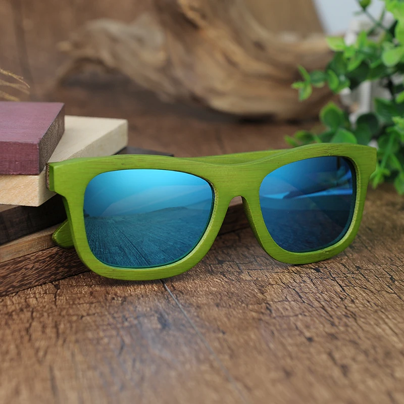 BOBO BIRD DG010d-e Green Bamboo Frame With Laser Logo and Patter Polarized Sunglasses (3)