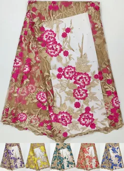 

Hot sale mesh lace african french lace fabric with beads african lace fabric 2019 nigerian lace fabrics for party dress WH-B25