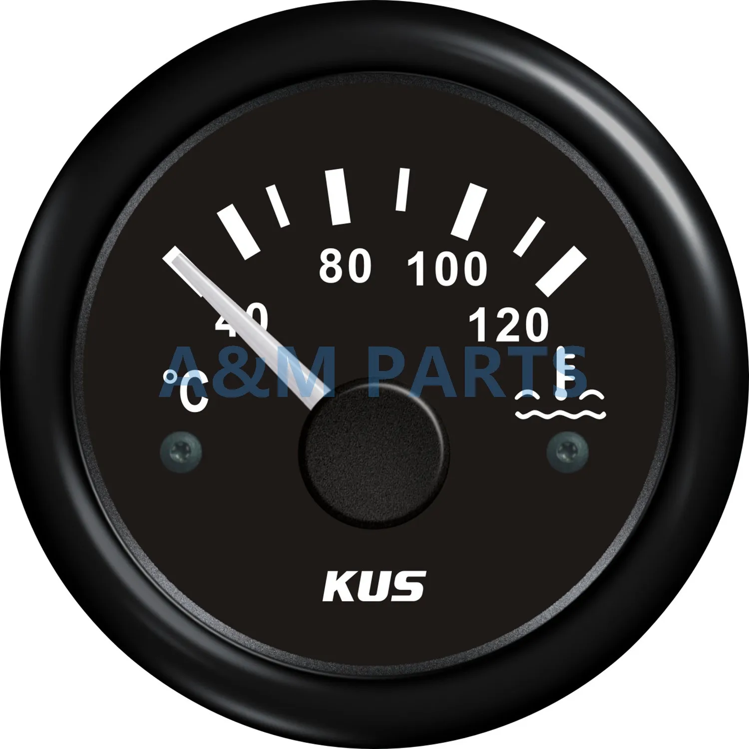 KUS Marine Water Temperature Gauge Boat Temp Meter Black 40 120 Degree
