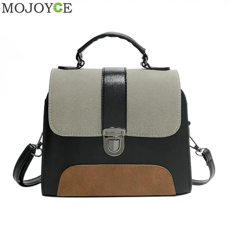 Дамские туфли из pu искусственной кожи Crossbody Сумка Сумочка Лоскутная Цвет мода сумка дамы небольшой Сумочка с ручками сверху клатчи